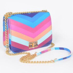 Multi Color Flap Chain Shoulder Bag